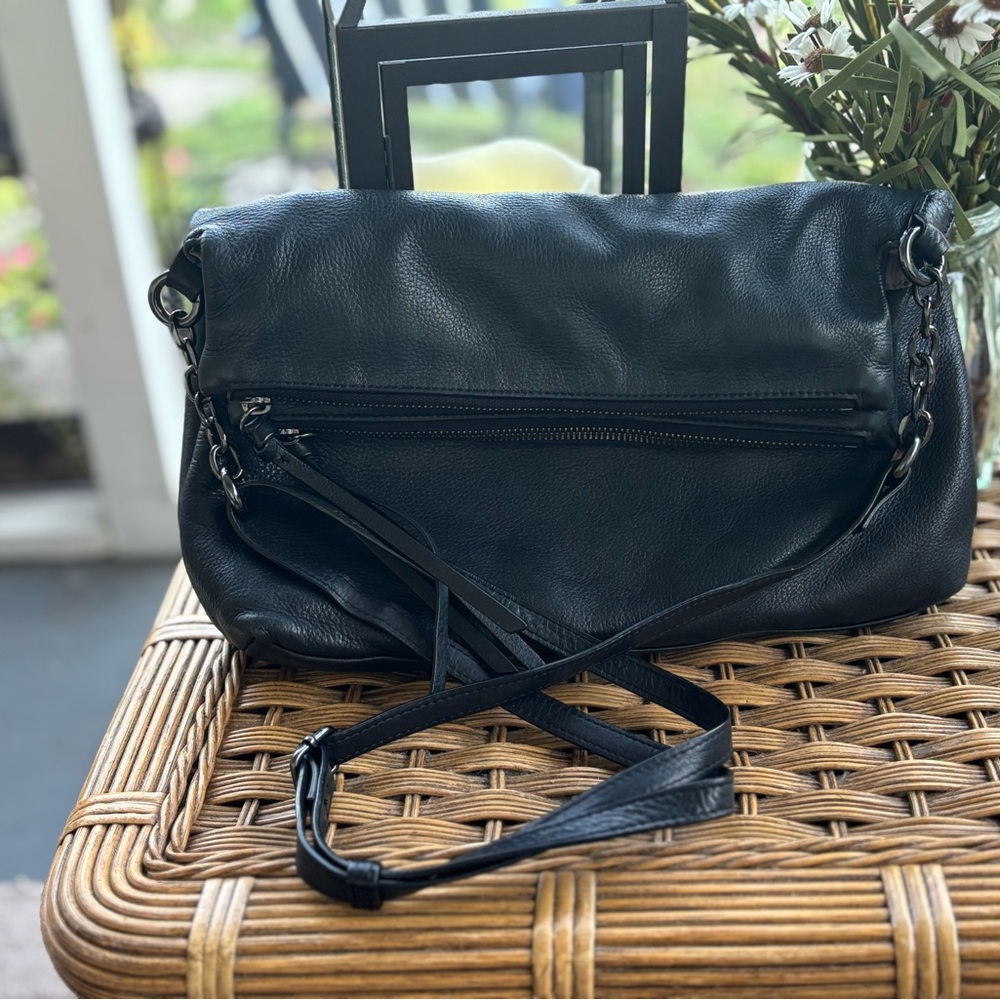 Margot Navy Leather Crossbody Bag